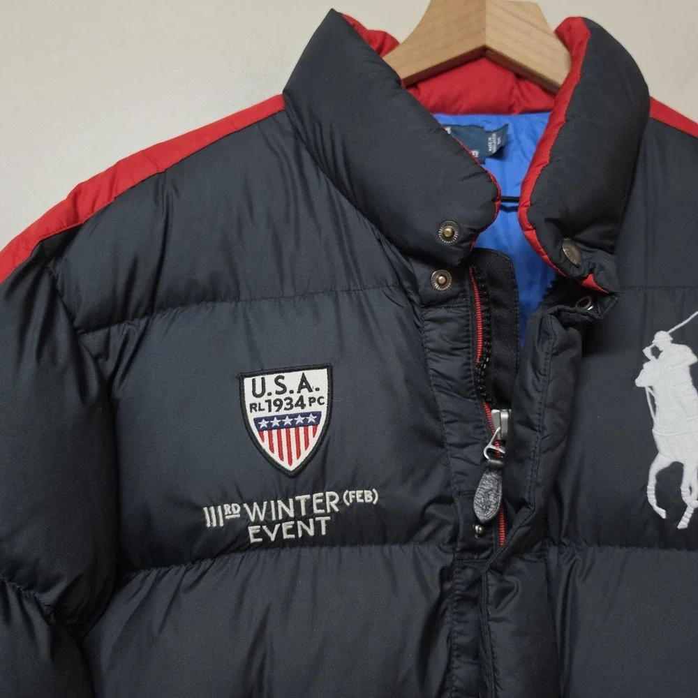2010 Winter Polo Ralph Lauren Team USA Opening Ceremony Down Puffer Coat L Read